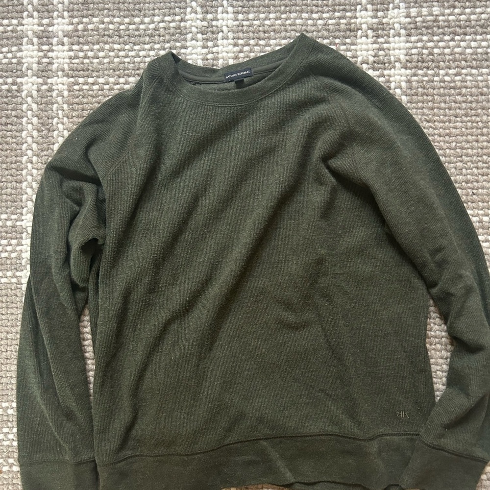 Banana Republic Dark Green Crewneck Sweater